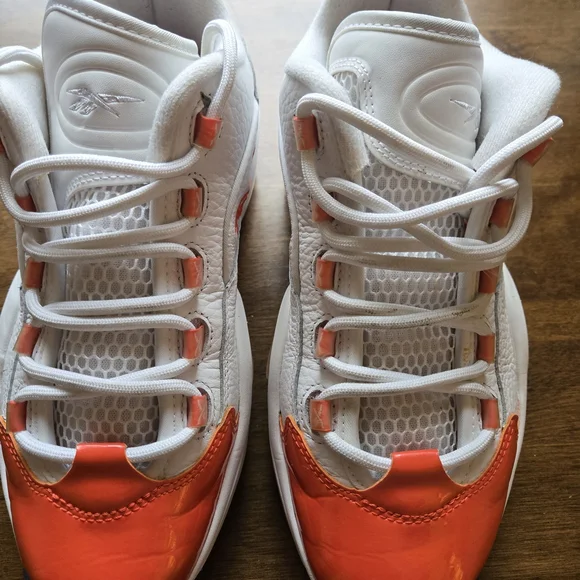 Reebok Allen Iverson Question Mid Sneakers White Orange Navy Men’s 7 / Women’s 8 - Picture 5 of 7